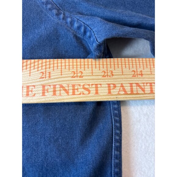 Lands End Mens Denim Button-Down Shirt 15 1/2 Collar Size 34 Sleeve - Picture 5 of 13